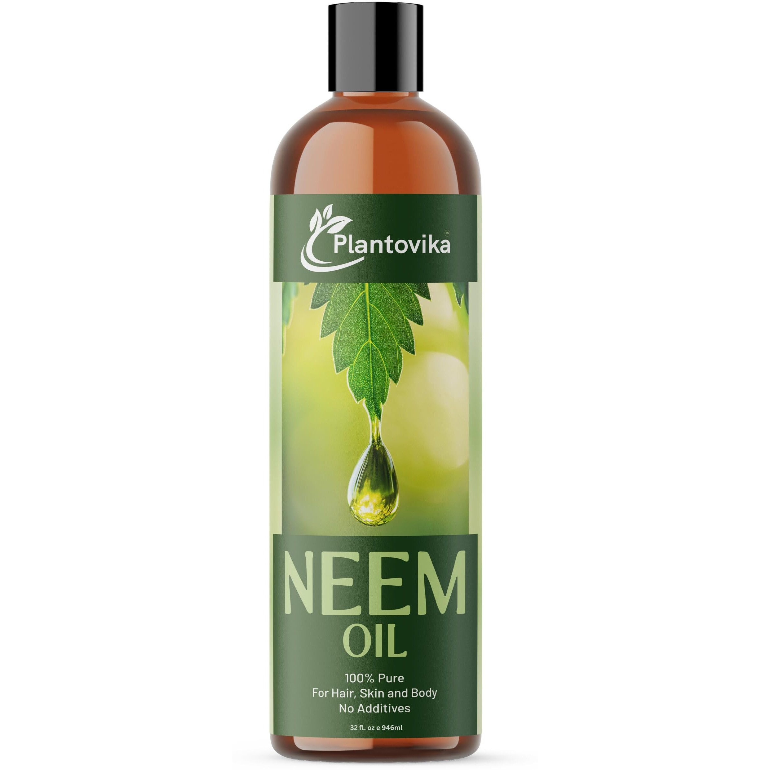 Plantovika Pure Neem Oil (32 Oz) - 100% Cold Pressed, All Natural Concentrate, Unrefined, Multipurpose, Seed Extract