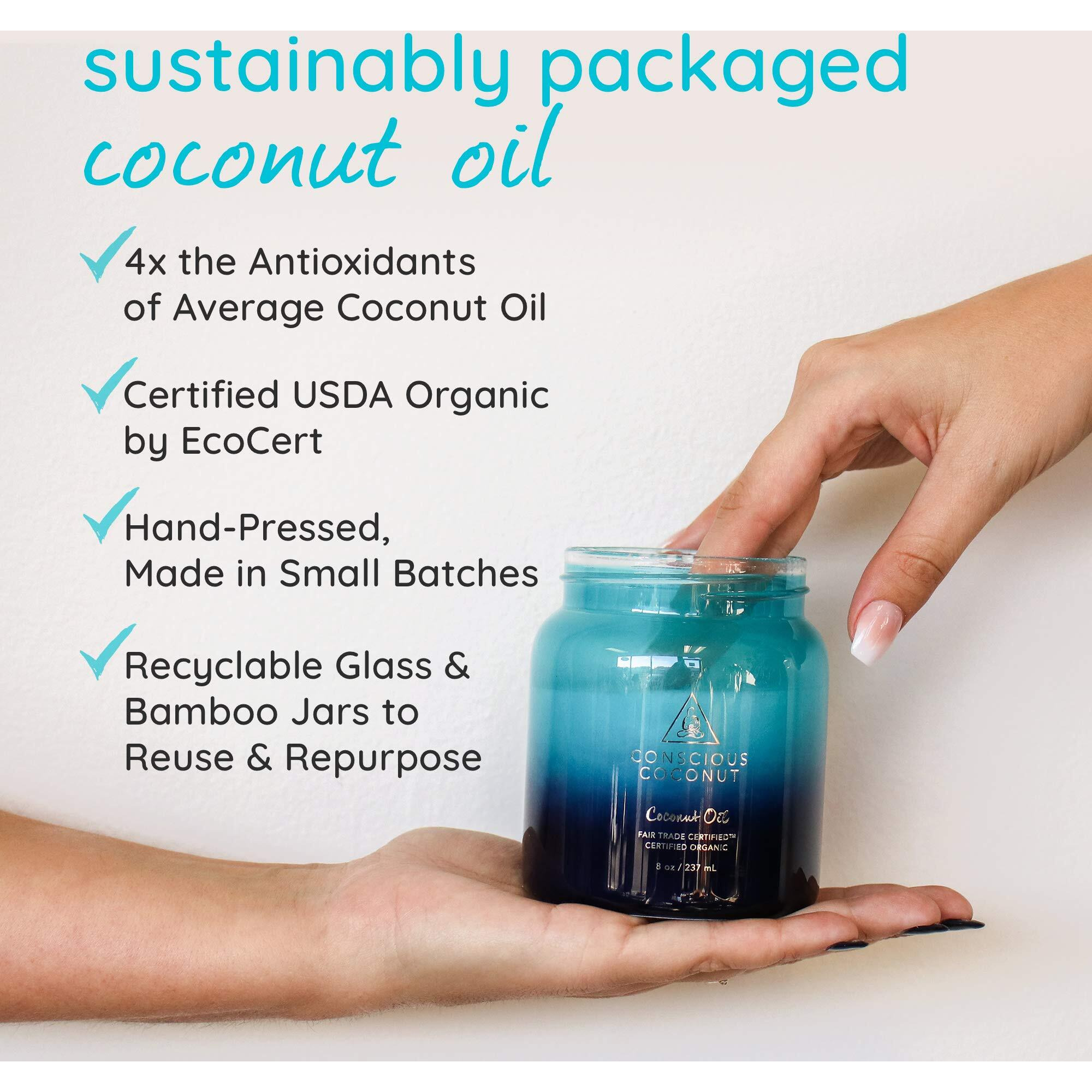 Not Your Ordinary Coconut Oil Jar By Conscious Coconut. Small Batch, Organic, Fair Trade, Virgin, Hand Pressed