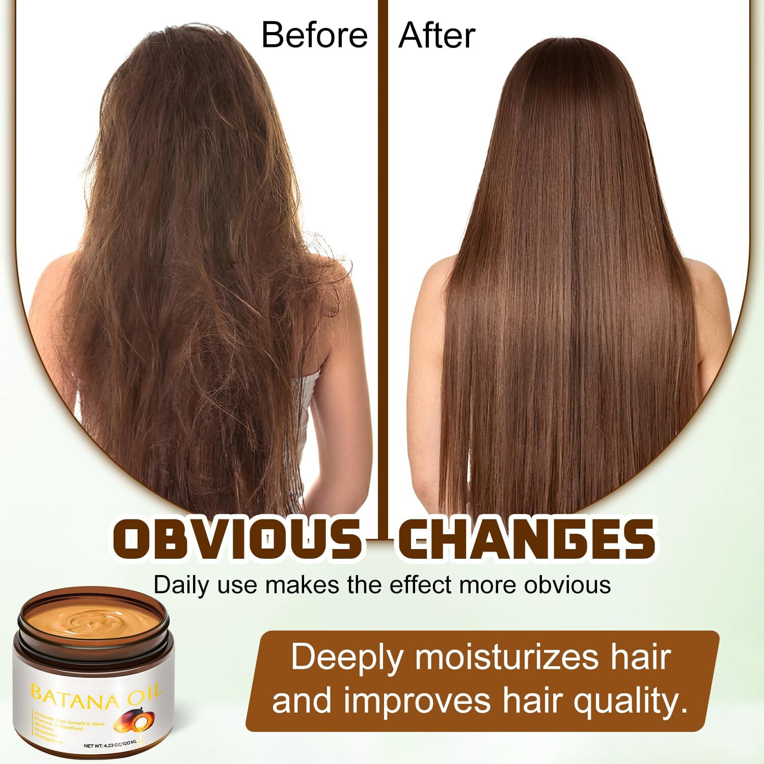 Yaqimiya 100% Natural Raw Batana Oil For Hair Growth, Dr Sebi Hair Growth Oil From Honduras, Unrefined Organic For Prevent Hair Loss, Enhances Thickness, Repairs Split Ends 4.23 Fl Oz (Pack Of 2)