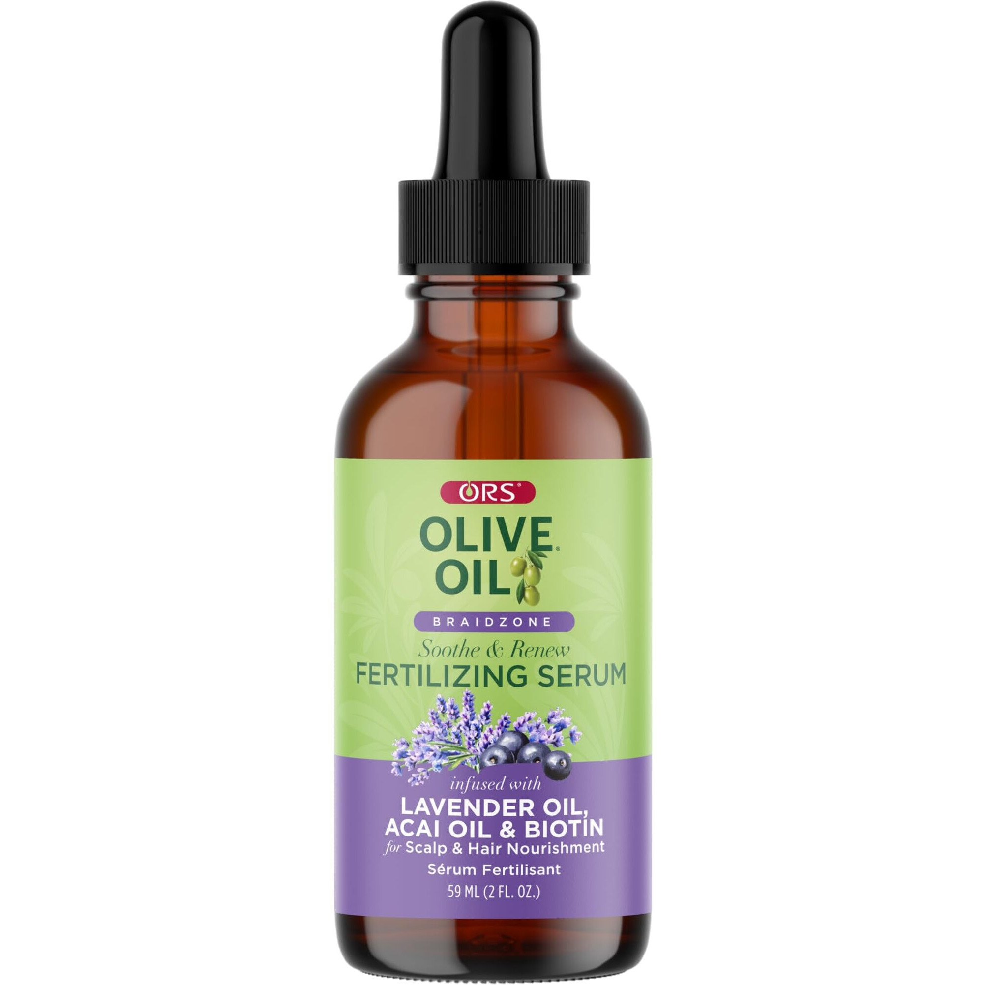 Ors Olive Oil Braidzone Fertilizing Serum With Lavender, Acai & Biotin For Hair & Scalp 2 Oz (1)