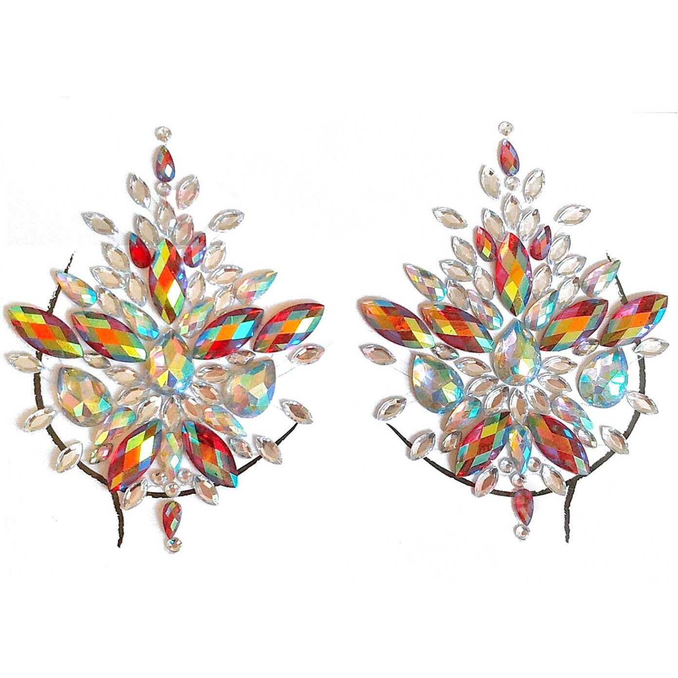Breast Jewel Sticker Chest Gem Glitter Rhinestone Temporary Tattoo Decoration Jewels Body Art Decor Paste For Crystal Festival(1 Pcs)