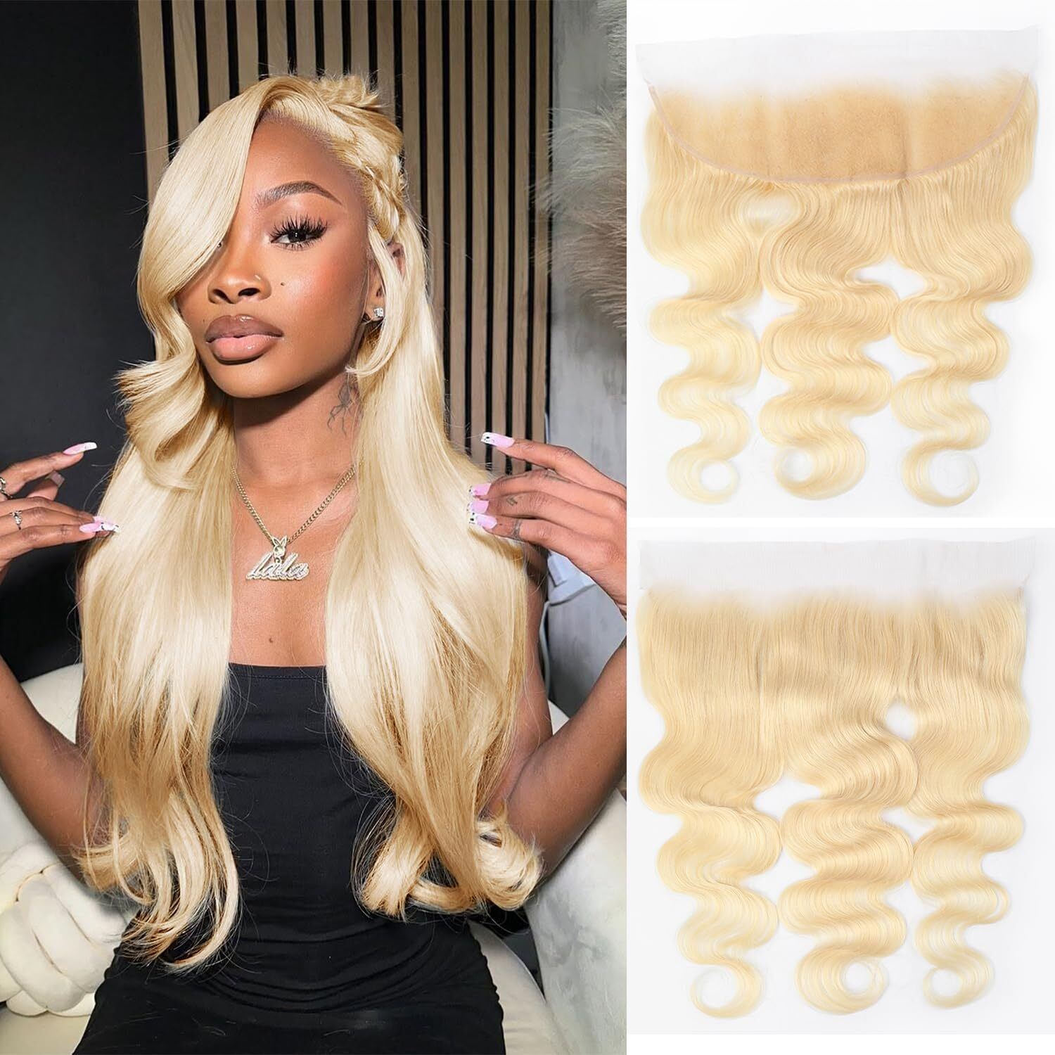13X4 Lace Frontal Closure Body Wave Ear To Ear Transparent Hd Lace Frontal Brazilian Virgin Human Hair Frontal Pre Plucked With Baby Hair 613 Blonde 16 Inch