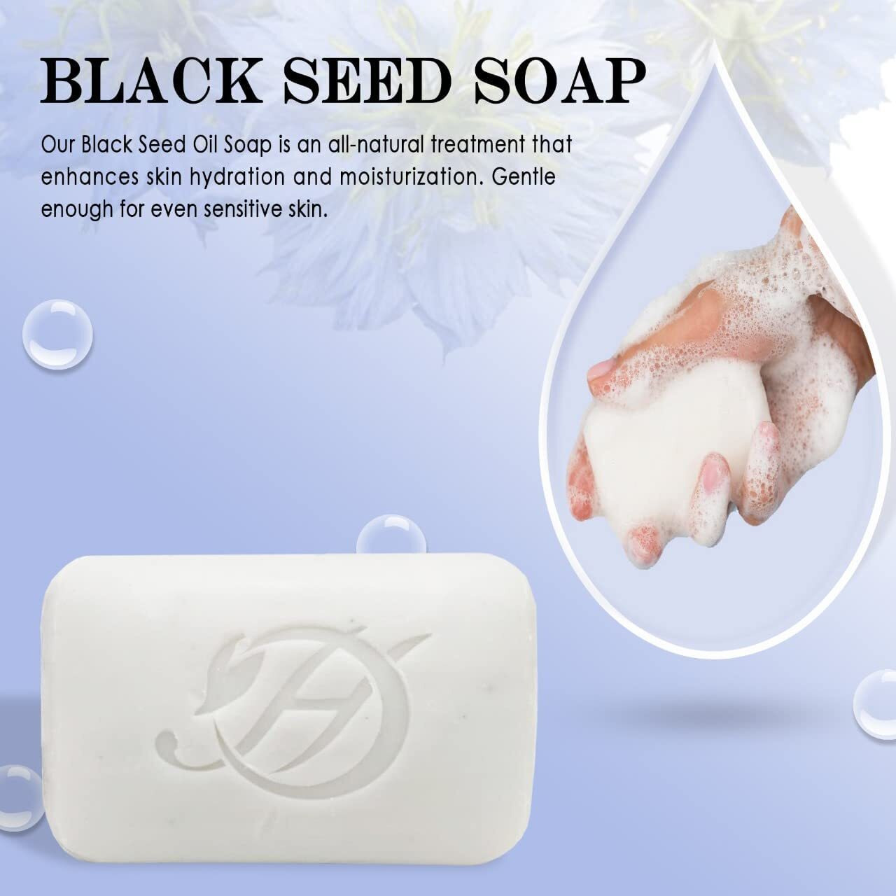 Herboganic Black Seed Herbal Soap | Pack Of 3 Of 5Oz Soap Bar | Natural Bar Soap For Face And Body | Hydrating And Nourishing | Suitable For Men And Women