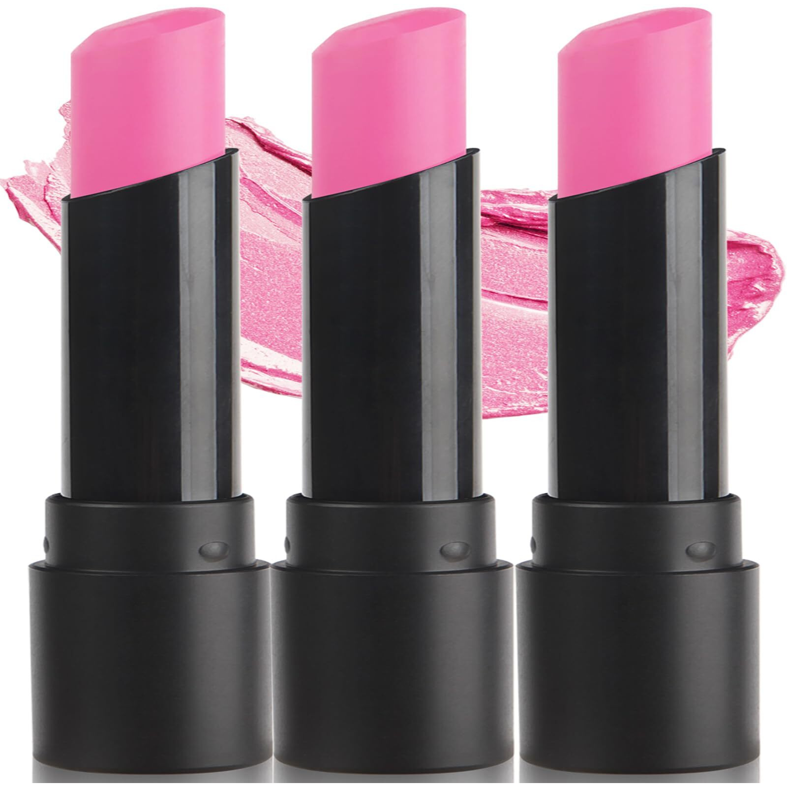 Meicoly 3Pcs Hot Pink Eye Black Stick,Sweat Proof Eye Black Baseball Softball Football Lacrosse,Waterproof Eyeblack,Pink Face Body Paint Stick For Halloween Sfx Cosplay Makeup,Matte Lipstick For Women