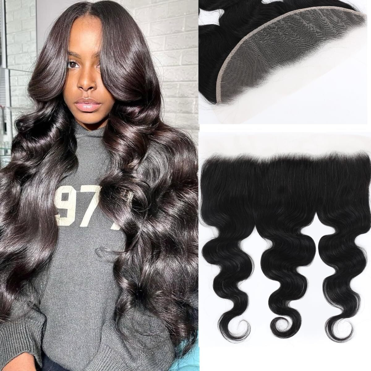 13X4 Transparent Hd Lace Frontal 12 Inch Body Wave Human Hair 100% Unprocessed Brazilian Virgin Lace Frontal Closure 150% Density Human Hair Pre Plucked With Baby Hair Natural Color