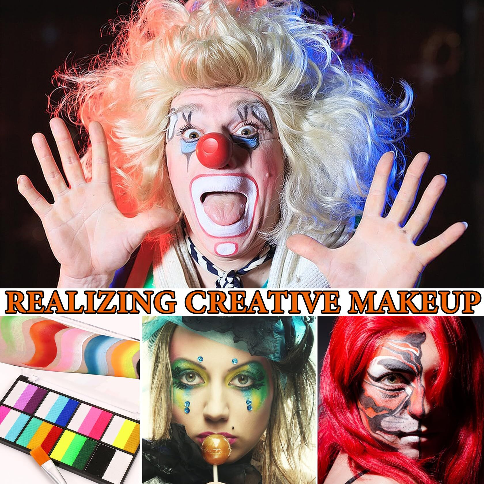 23 Colors Bruise Wheel For Special Effects,Halloween Face Body Paint Sfx Makeup,Light Green Witch Zombie Gamora Face Body Paint Oil Based Cosplay Theatrical Halloween Makeup Kit