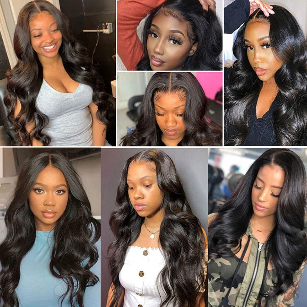 Brazilian Human Hair 3 Bundles With Closure(20 22 24+18)Body Wave 100% Unprocessed Virgin Hair Bundles With 4X4 Lace Closure Free Part Natural Black Color