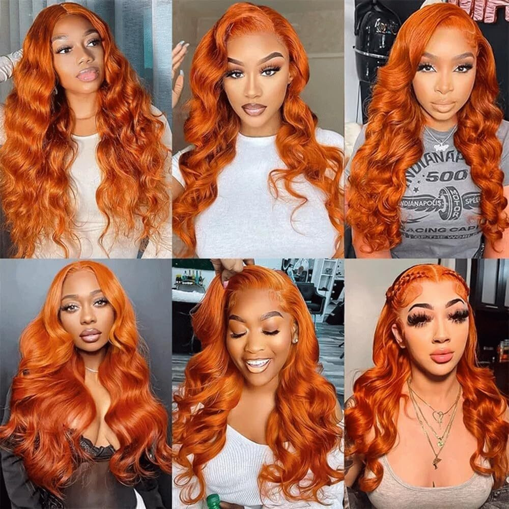 Ginger Bundles Color 350 Orange Body Wave Human Hair Bundle Ginger Orange Human Hair 3 Bundles 12 14 16 Inch Color 350 Orange Body Wave Bundle For Black Women