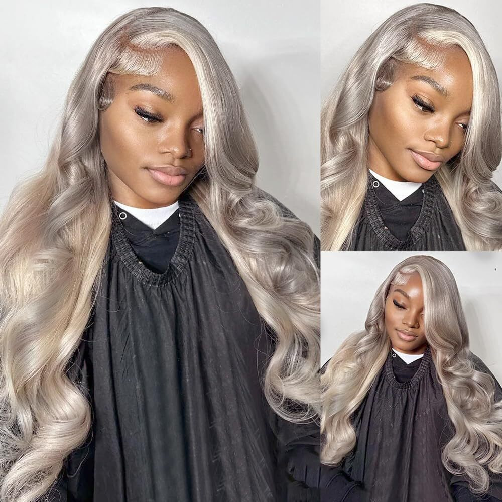 Grey Bundle Silver Body Wave Human Hair Bundles Grey/613 Body Wave Bundle 20 22 24 Inch Brazilian Unprocessed Virgin Hair 3 Bundles