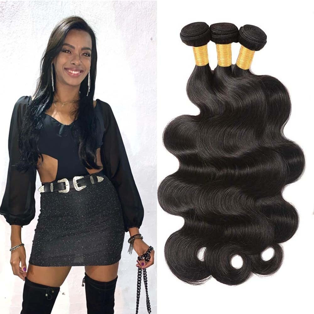 20 22 24 Inch Body Wave Human Hair Unprocessed Virgin Body Wave Remy Human Hair Bundles Weave For Black Women Natural Black