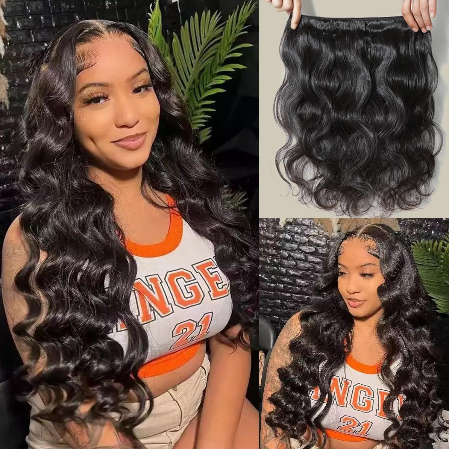 Human Hair Bundles 16 18 20 Inch Body Wave Bundles Human Hair 100% Unprocessed Brazilian Virgin Hair 3 Bundle Deals Human Hair Extensions For Women Natural Black