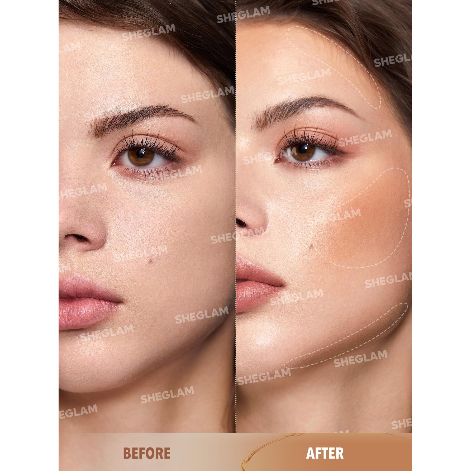Sheglam Silk Haze Cream Bronzer Blendable Cream Makeup With A Lightweight Formula - Customizable Face Makeup For A Natural, Sun-Kissed Glow Long Lasting-Toffee