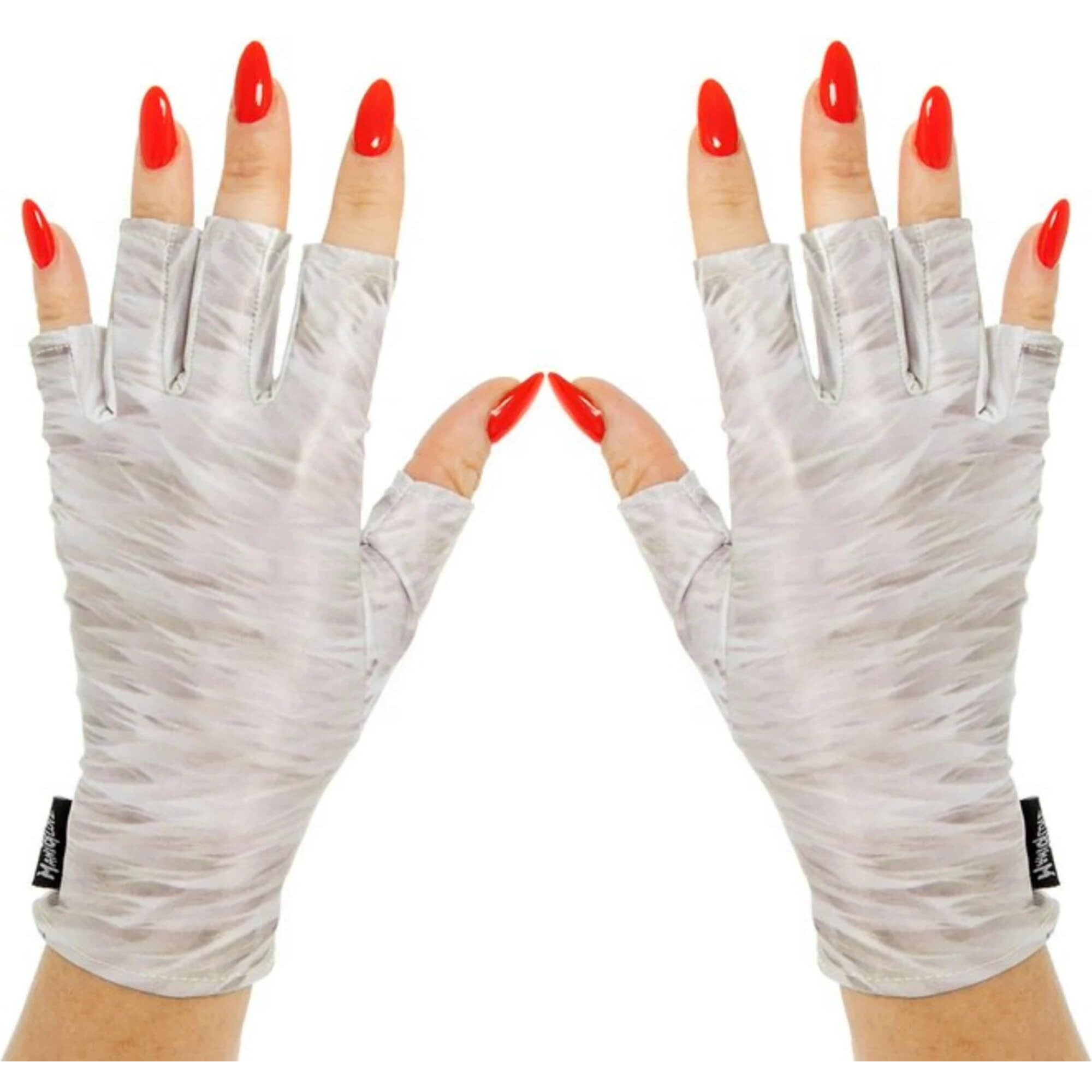 Maniglovz - The Original Upf 50+ Uv Light Protective Nail Gloves | Gel Manicure Gloves And Anti Uv Fingerless Gloves For Women | Can Be Used As Sun Protection Gloves For Driving | White Feather