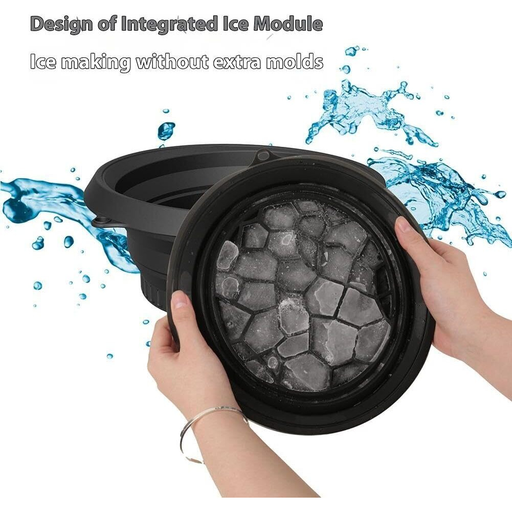 Face Ice Bath Bowl With Built-In Ice Tray, Silicone Ice Bowl Facial Folding Washbasin For Cold Plunge Therapy, Skin Tightening & Acne Relief, Reusable Ice Cubes Portable Spa Tool For Home & Travel