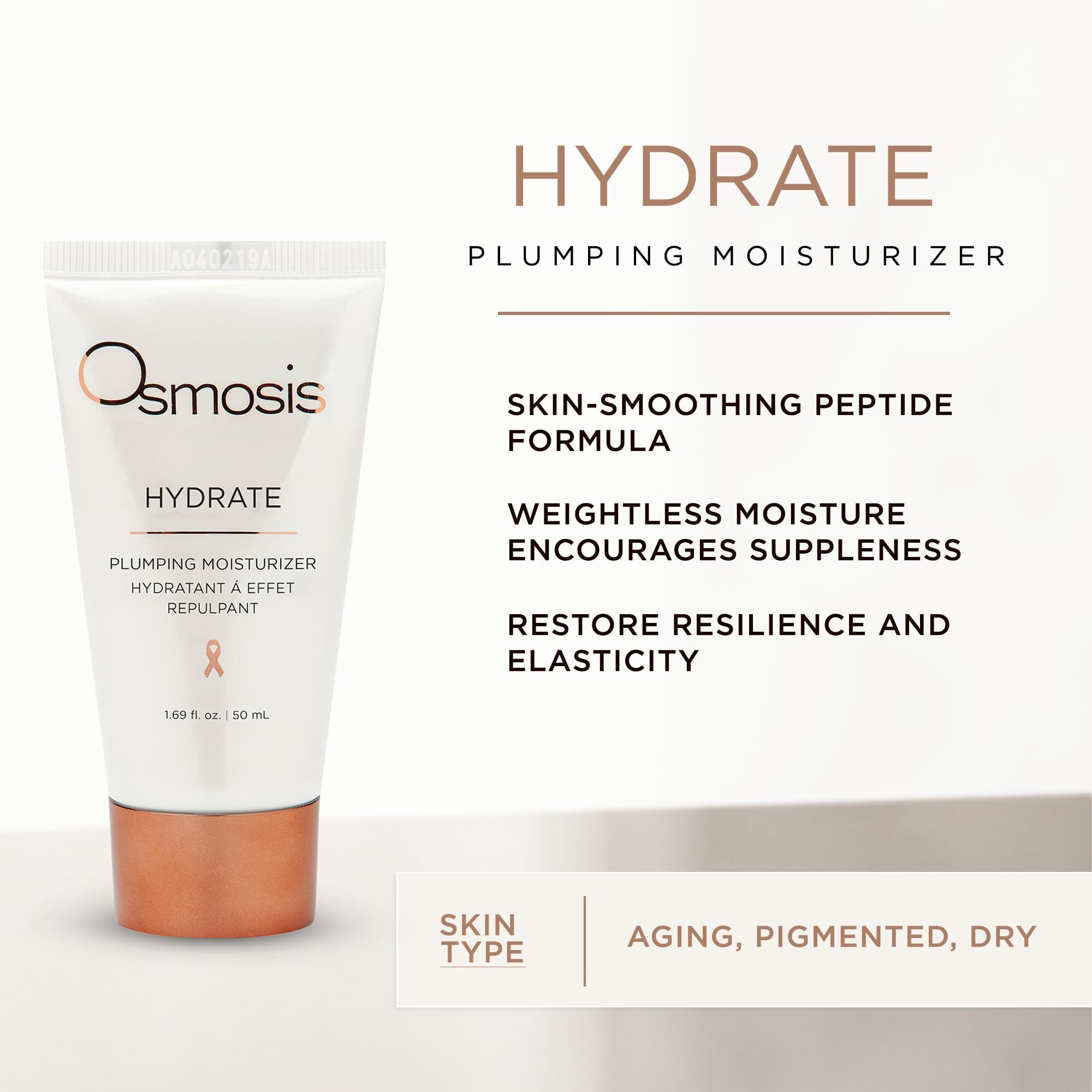 Osmosis Hydrate Plumping Facial Moisturizer With Shea Butter, Skin-Soothing And Firming For Aging, Pigmented, Sensitive, Dry, And Irritated Skin, 1.69 Fl Oz