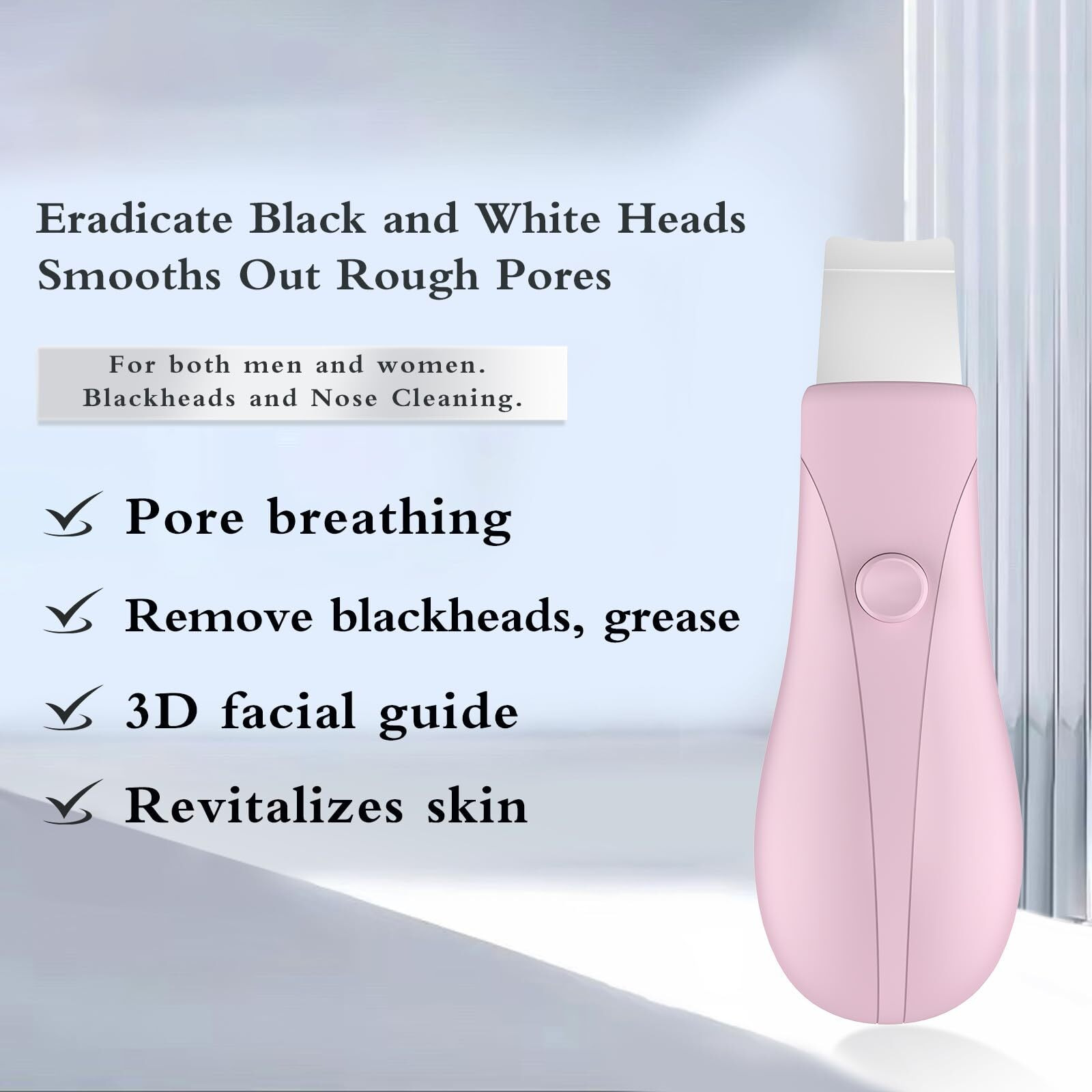 Skin Scrubber Face Spatula Skin Spatula Pore Cleaner Blackhead Remover Tools For Facial Deep Cleansing Skin Care Tool For Men And Women (Pink)