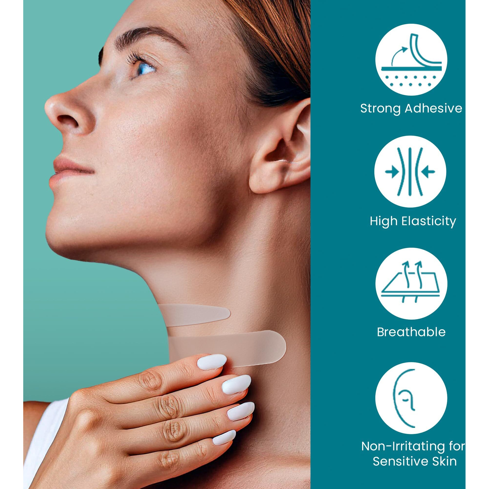 Nurive Advanced Wrinkle Patches 60Ct Smile Line, Frown Line Wrinkle Patches For Facial Korean Skin Care Face Wrinkle Tape Invisible Overnight With Retinol & Collagen (Medium (Neck))