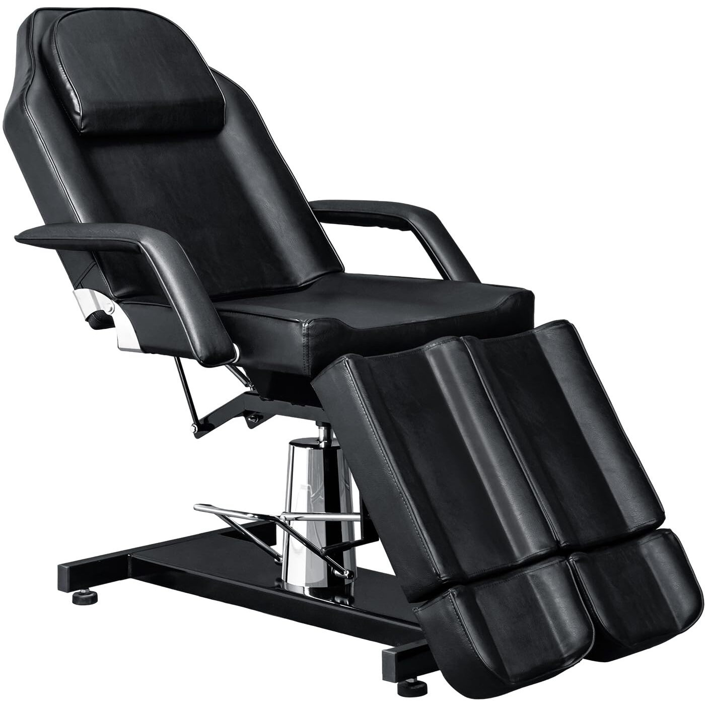 Omysalon Professional Tattoo Chair, Lash Chair Massage Table, Facial Bed With 2 Adjustable Split Legs, Esthetician Bed Table For Spa Lash Microblading Waxing & Physical Therapy, Black