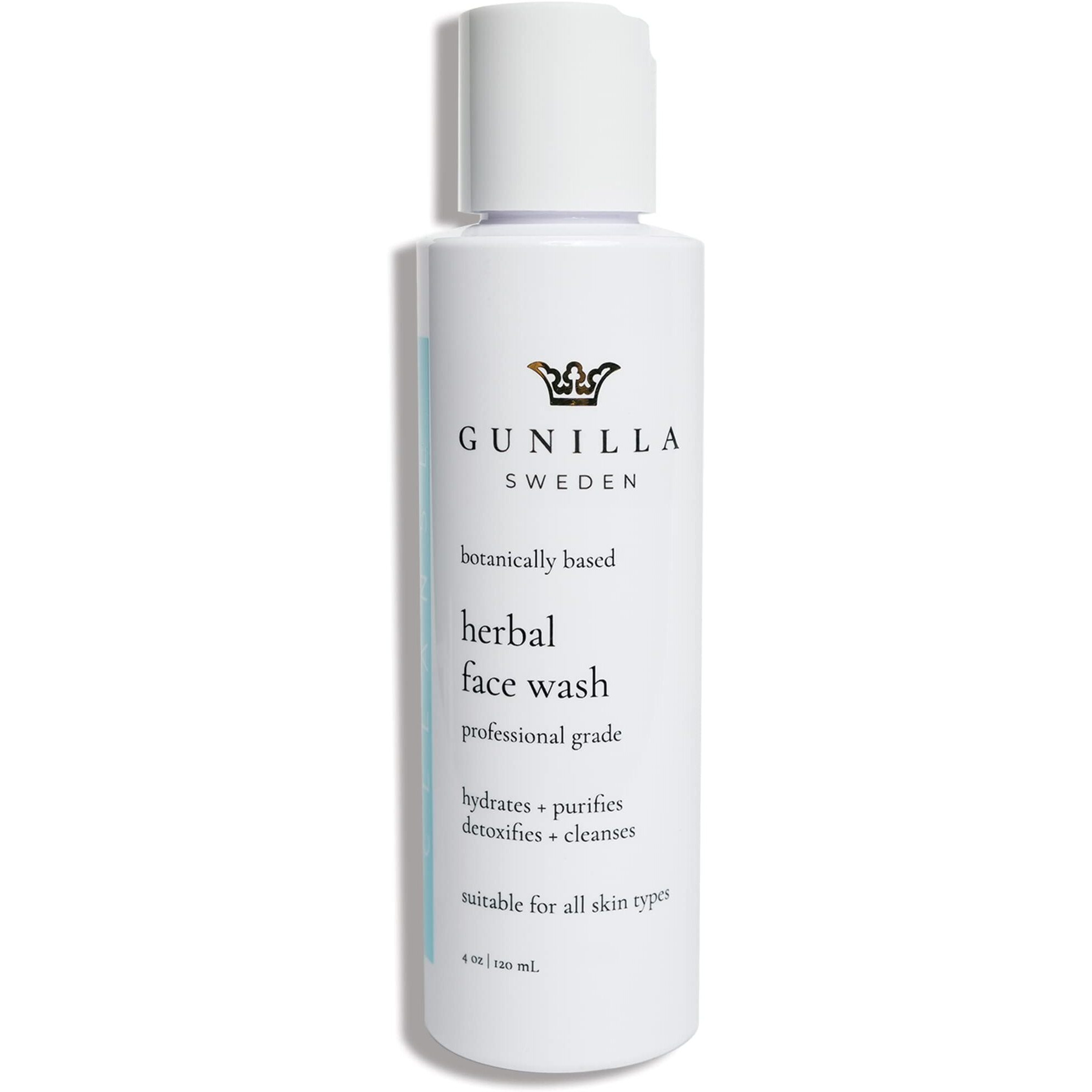 Gunilla Herbal Face Wash - Very Gentle Daily Cream Cleanser For Dry, Normal, Sensitive Skin. Removes Dirt, Oil & Impurities. Plant-Based. Vegan. Natural. Concentrated 4.0 Oz