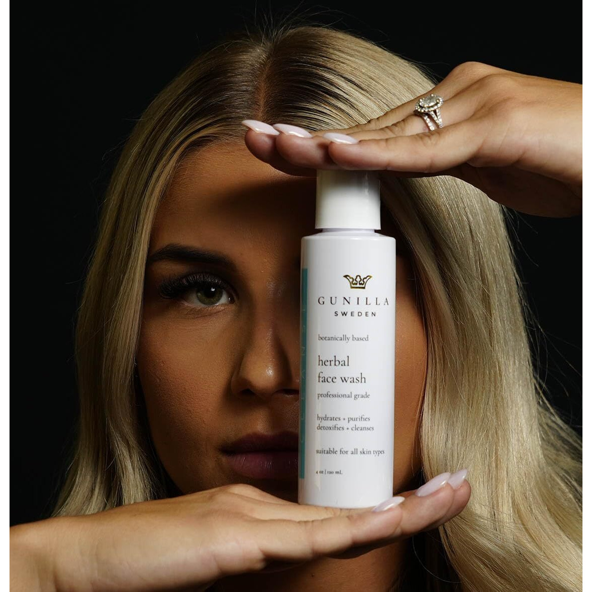 Gunilla Herbal Face Wash - Very Gentle Daily Cream Cleanser For Dry, Normal, Sensitive Skin. Removes Dirt, Oil & Impurities. Plant-Based. Vegan. Natural. Concentrated 4.0 Oz