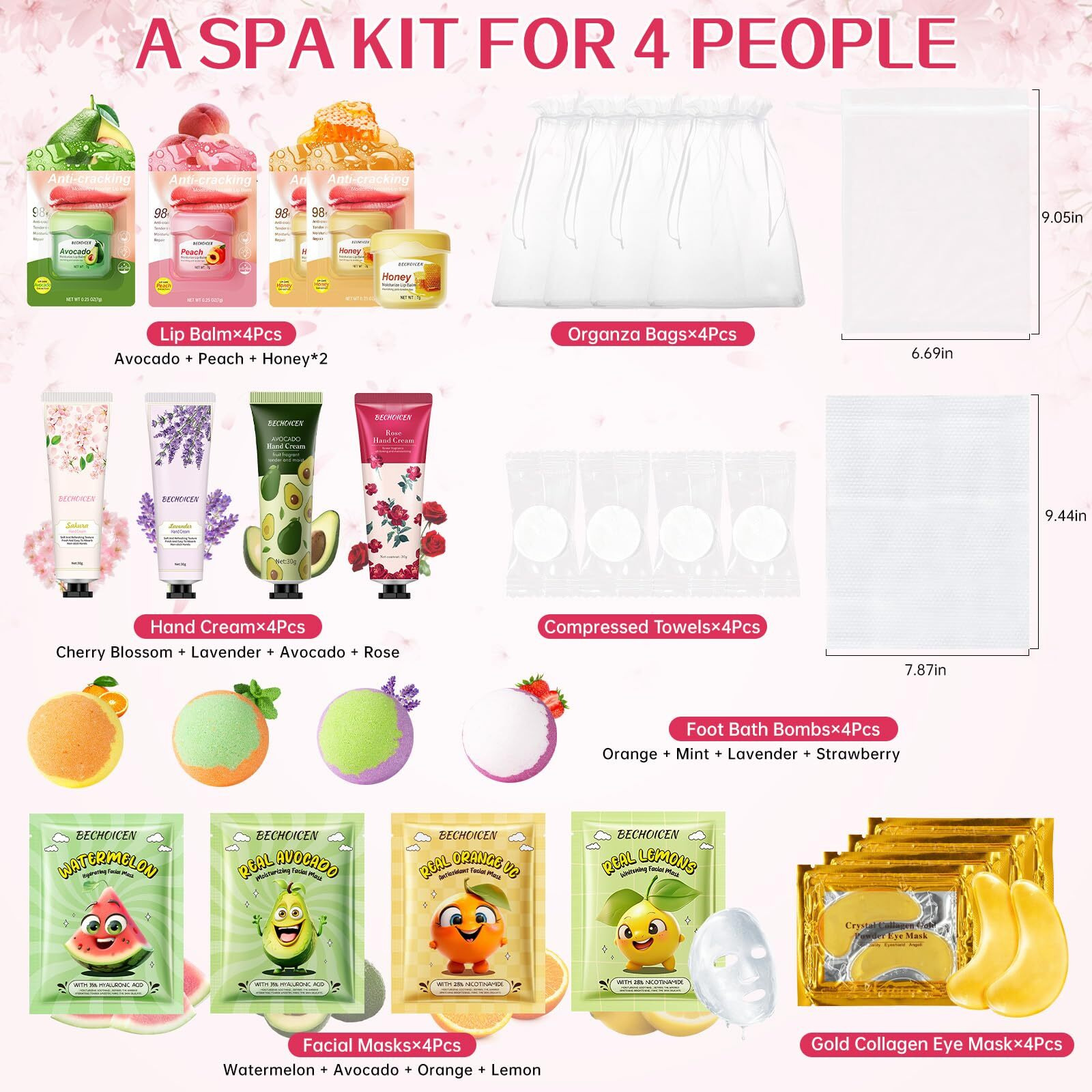 28Pcs Spa Birthday Party Supplies,4 Set Spa Party Favors Kit With Facial Masks Eye Patches Hand Cream Lip Balm Foot Bath Bombs,Ideal Gift For Sleepovers & Birthdays,Safe For All Skin Types