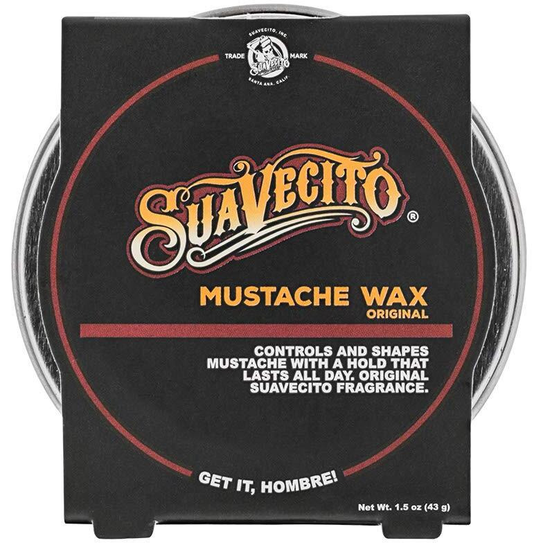 Suavecito Original Scent Mustache Wax 1.5 Oz - Control & Style Your Mustache With All Day Hold, Portable Travel Size Tin Can, Moisturize & Style, Facial Grooming With A Masculine Scent