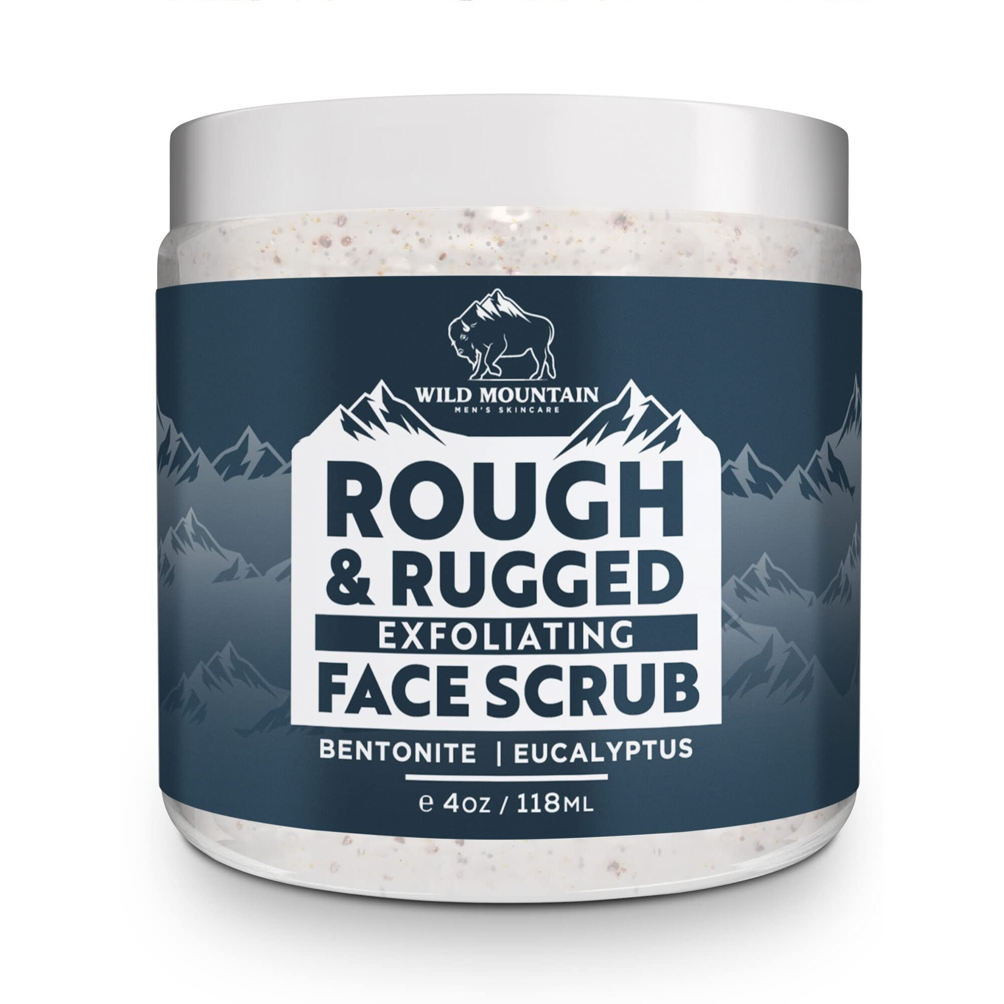 Wild Mountain Rugged & Rough Handcrafted Micodermabrasion Mens Facial Exfoliator (4Oz), Exfoliates Face