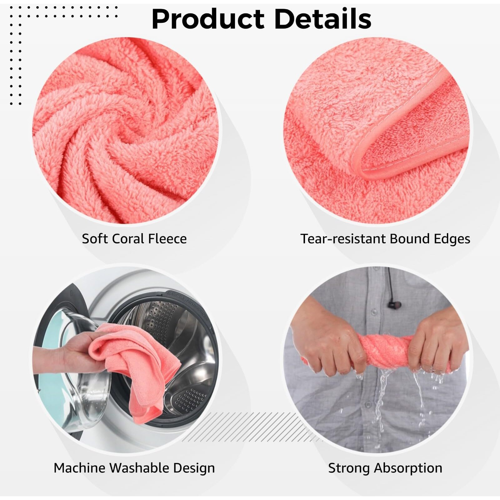 Dimegon 12 Pcs Facial Towels For Estheticians, U-Shaped Coral Fleece Towels, Large Size With Split Face Hole Design, Easy To Clean, Machine Washable, Ultra Absorbent For Beautiful Salon, Pink
