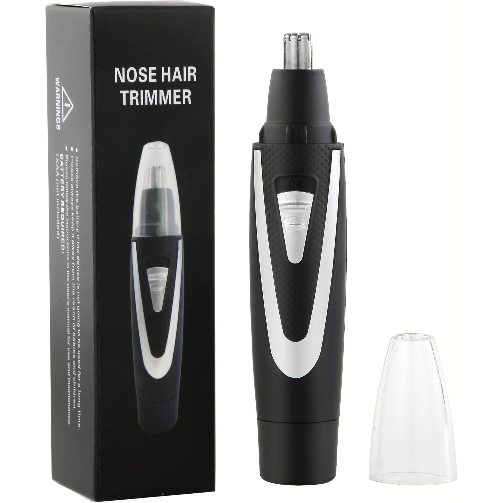 Ear And Nose Hair Trimmer Clippers 2025 Professional Painless Eyebrow & Facial Hair Trimmers Remover For Men Women, Battery Operated Nasal Clipper, Dual Edge Waterproof Blades For Easy Clean, Black