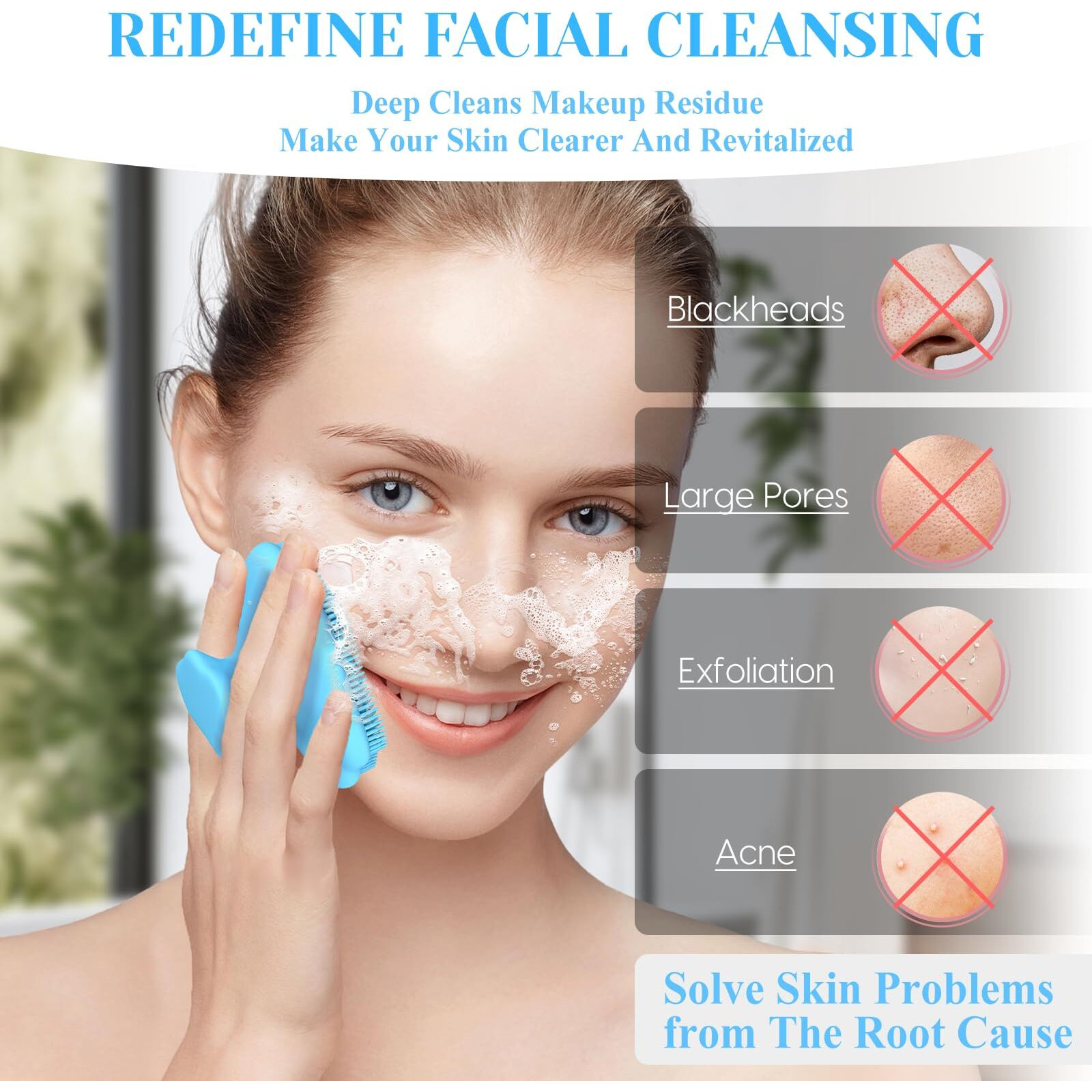Vwmyq Silicone Face Scrubber - Exfoliating Face Scrubber For Women And Man, Gentle Facial Cleansing Brush Blackhead Acne Pore Pad Cradle Cap, Manual Soft Face Wash Brush For Deep Skin Care