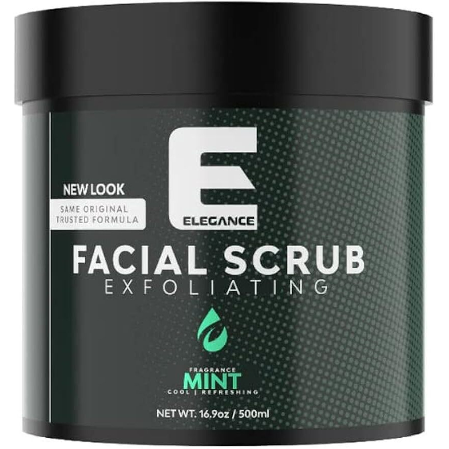 Elegance Natural Face Scrub, 16.9 Oz, Mint Based Facial Scrub, Exfoliate And Eliminate Impuritites For A Healthy And Hydrated Glowing Skin
