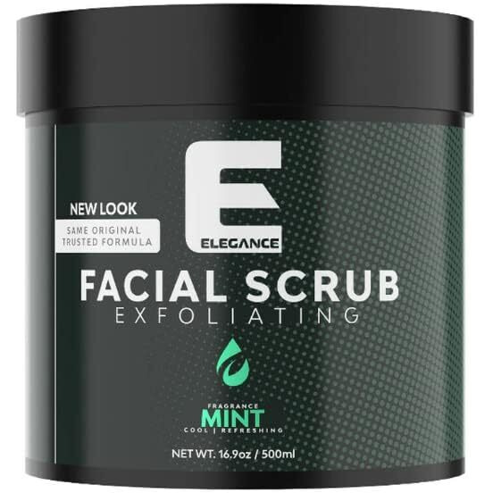 Elegance Natural Face Scrub, 16.9 Oz, Mint Based Facial Scrub, Exfoliate And Eliminate Impuritites For A Healthy And Hydrated Glowing Skin