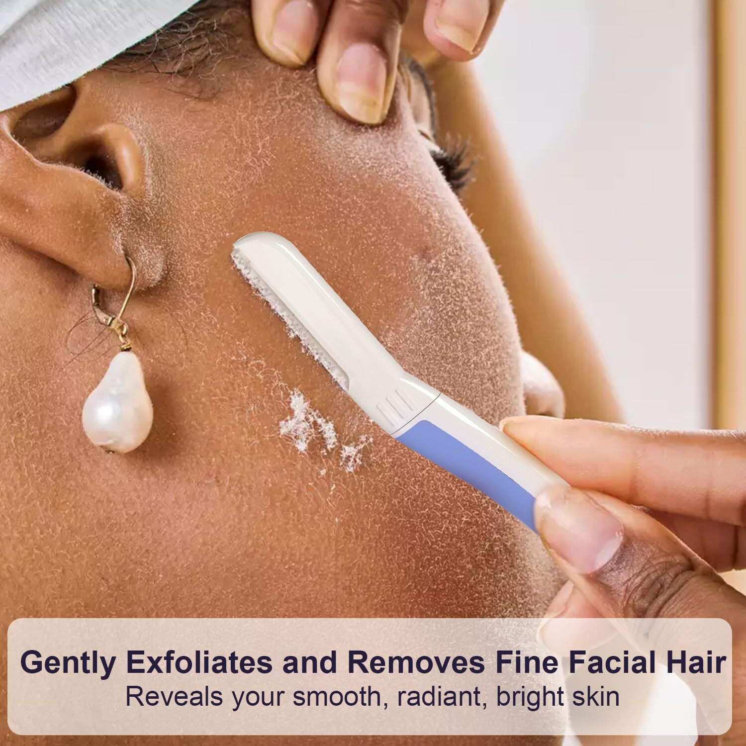 Thurlady Face Razors For Women, Reusable Handle With 19 Microblades, Dermaplane Razor For Women Face, Eyebrow & Facial Razors, Peach Fuzz Remover, Gentle Exfoliating, For Sensitive Skin (Aegean Frost)