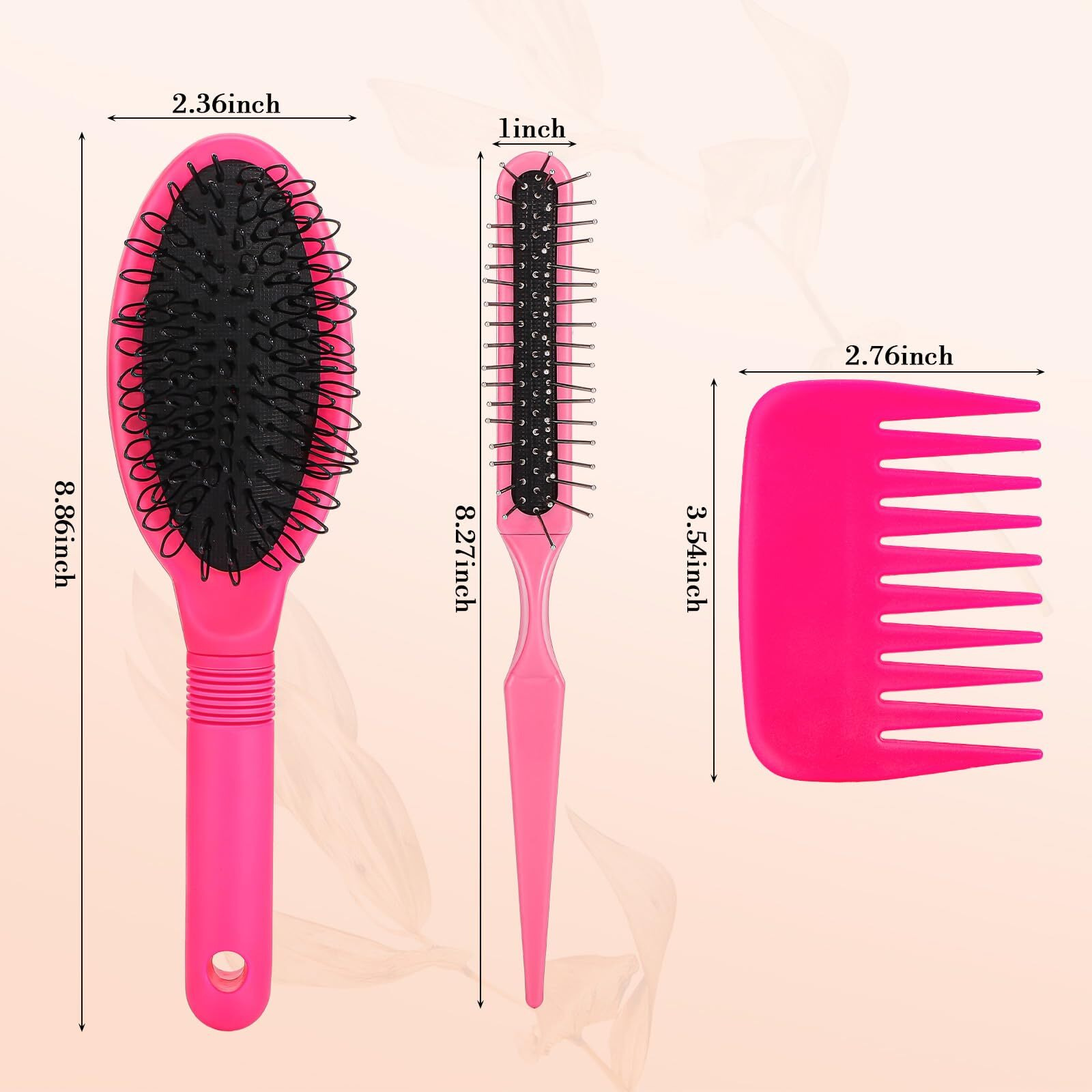 Wig Brush Comb, 3Pcs Loop Wig Brush Hair Extension Wide-Tooth And Edge Combs For Human Wigs And Synthetic Extension