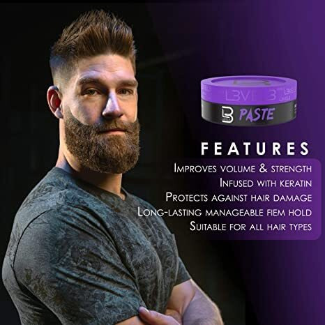 L3 - Level 3 Paste - Long-Lasting Hold - Improves Strength And Volume Of Hair - Protects Against Hair Damage - Level Three Men Styling Product (Sample Powder Included, Paste)