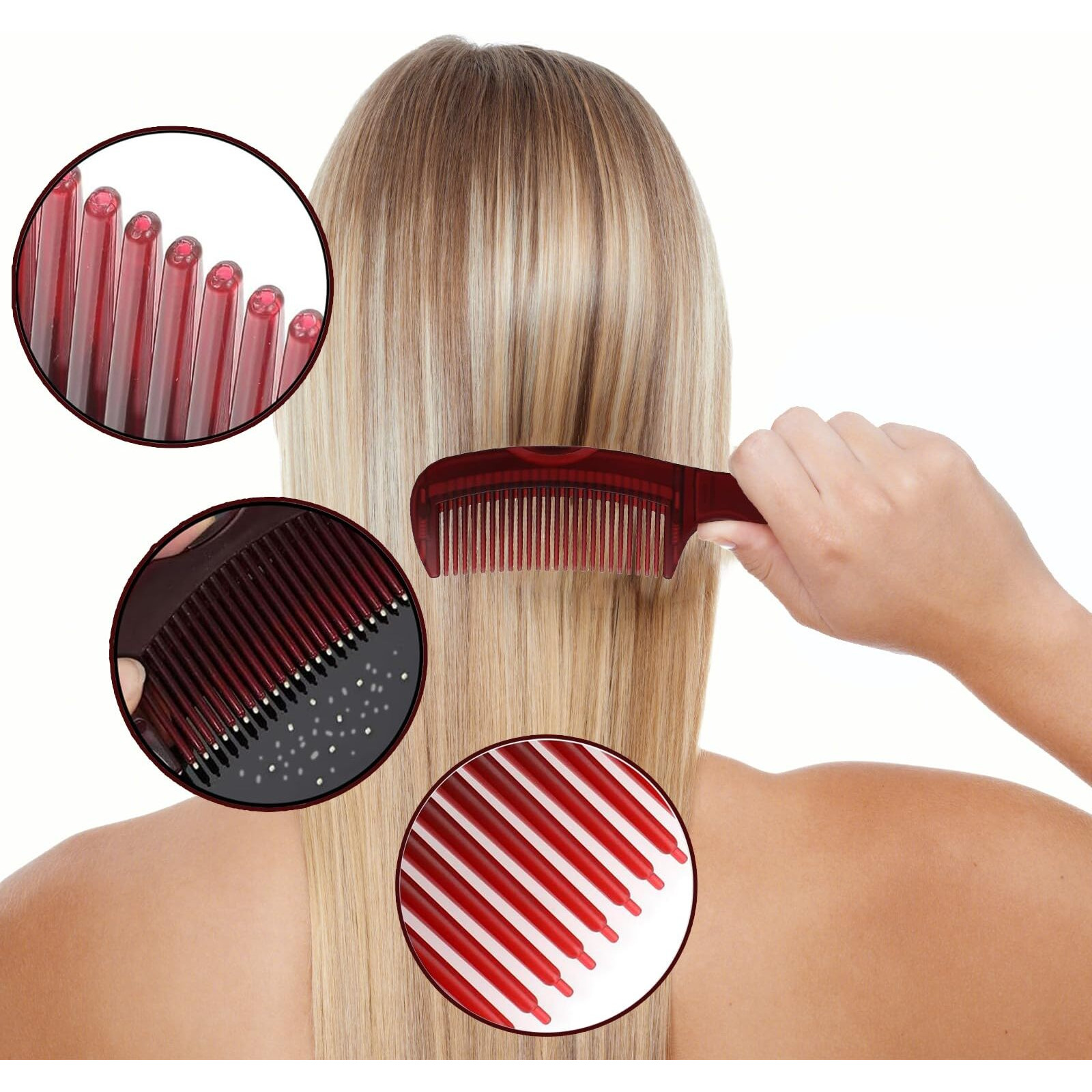 Haiolorpro 3Pcs Dandruff Comb, Lice Fine Tooth Comb, Dandruff Starion Detoxing Brush, Scalp Detox Comb For Dandruff Removal, Multifunctional Scalp Massage Tool For Women Men Kids (Brown+Orange)