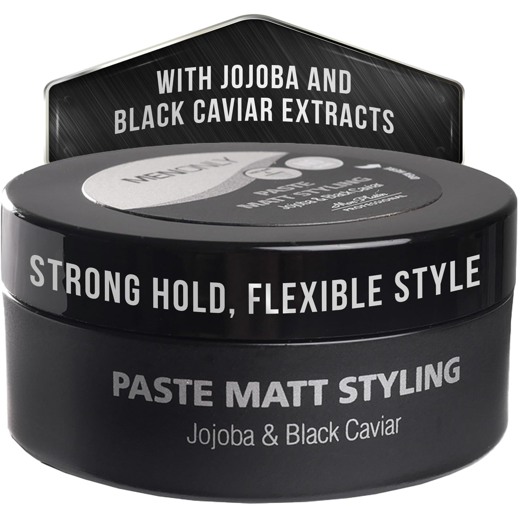 Mon Platin Mens Matte Styling Paste - Strong Hold, Non-Greasy Hair Wax With Jojoba & Black Caviar, 85Ml