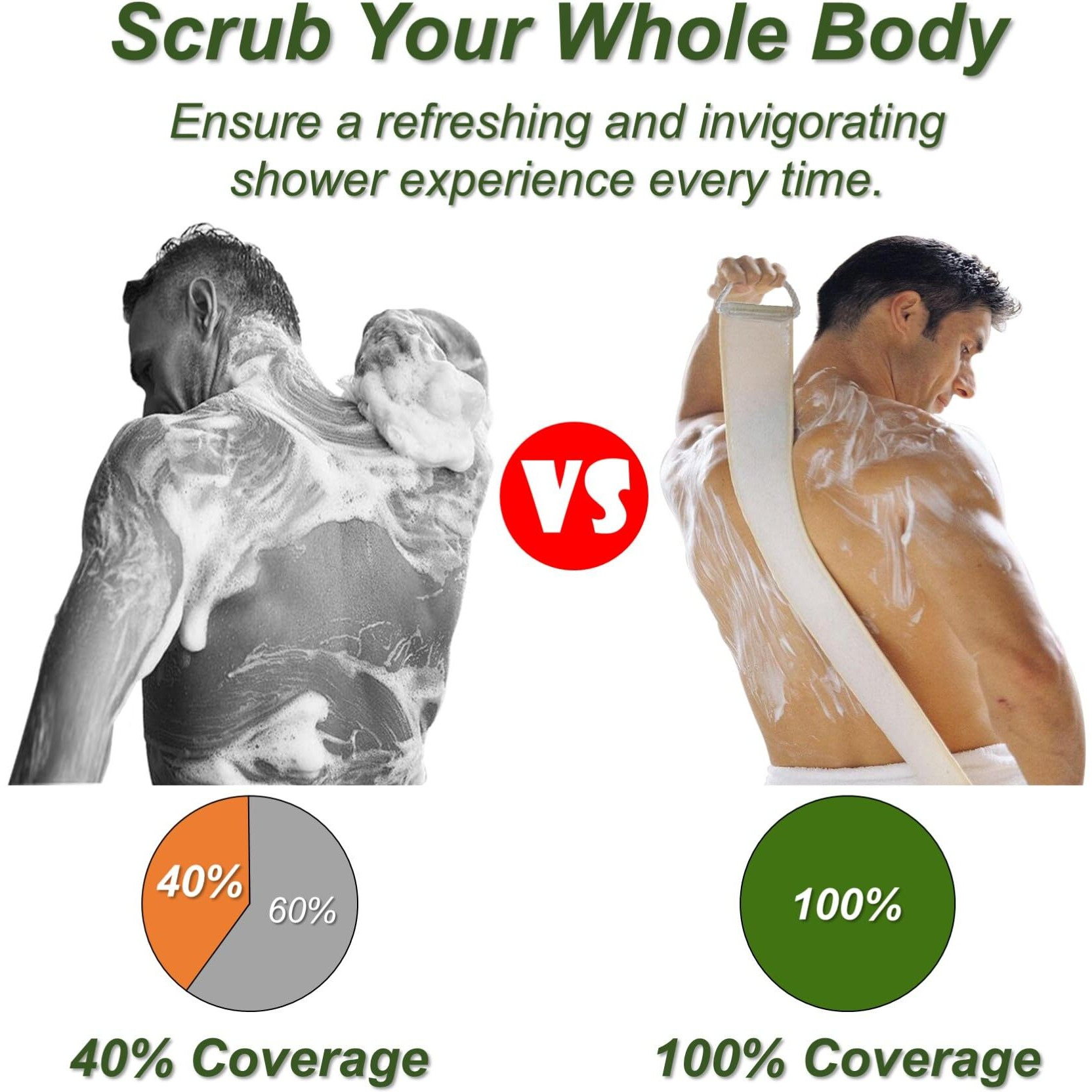 Yunkwong Natural Loofah Sponge, Exfoliating Body Scrubber For Men Women, Loofah With Handle, Exfoliating Back Scrubber For Shower Set, Deeply Clean & Invigorate Your Skin (1 Pcs In Box)