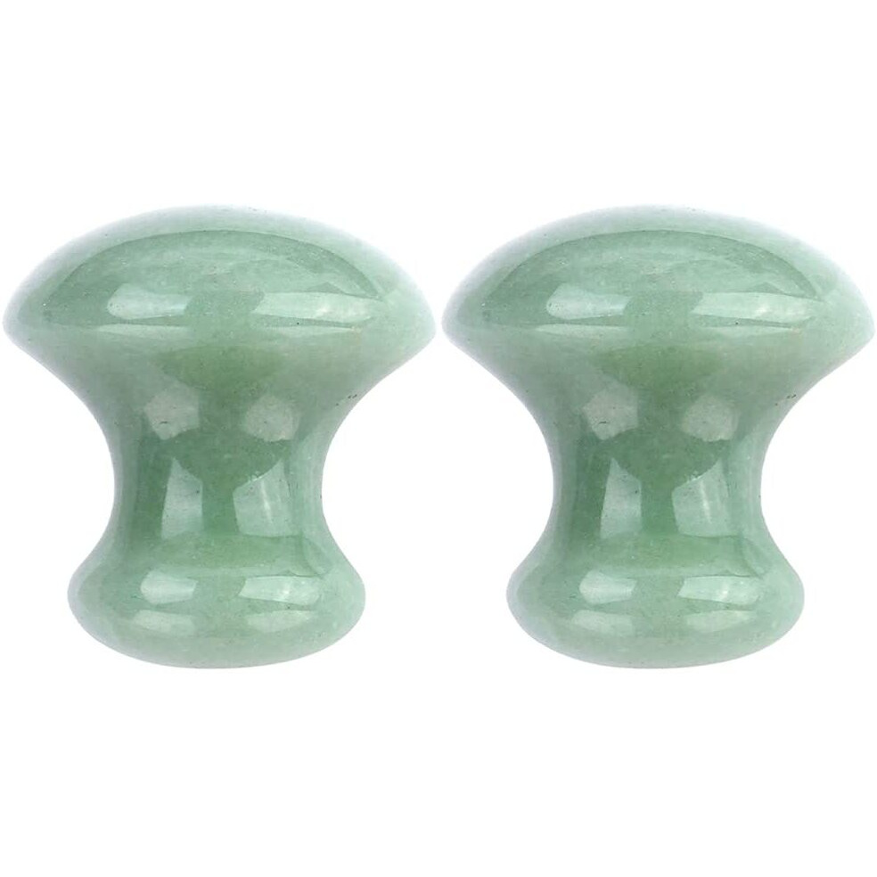 Uonlytech Ice Roller 2Pcs Facial Tools, Green Jade Quartz Massage Rollers Stones Scraping Massage Tool For Women Home Spa