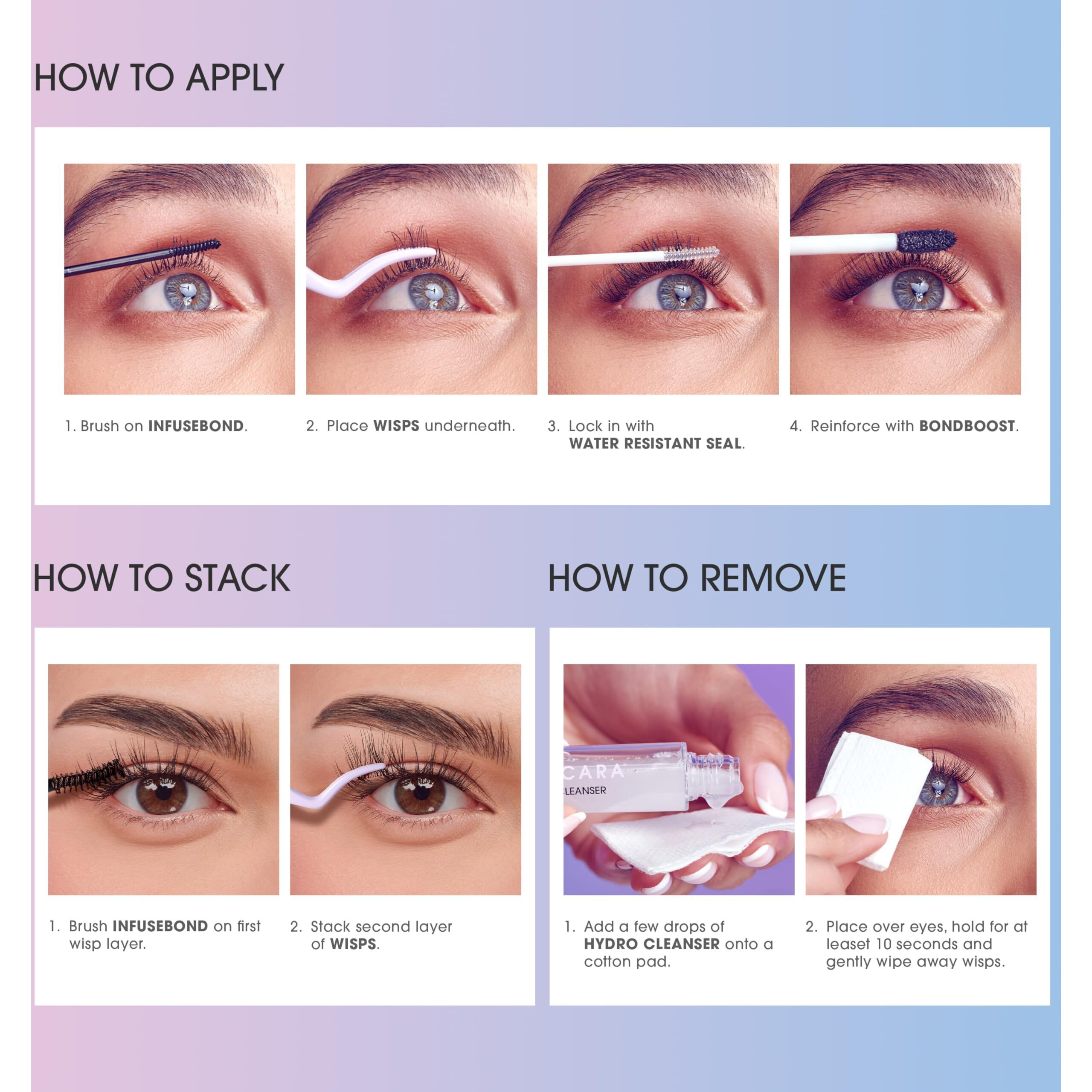 Falscara Studio Lash Extension Kit, 54 Stackable Lash Clusters, Medium Volume, 10Mm-14Mm, Dark Chocolate, False Eyelashes, Infusebond, Water-Resistant Seal, Bondboost, Hydro Cleanser, Applicator