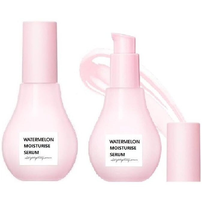 2 Pcs Watermelon Moisturizer Glow Priming Serum, With Hyaluronic Acid Lightweight Hydrating Facial Serum.