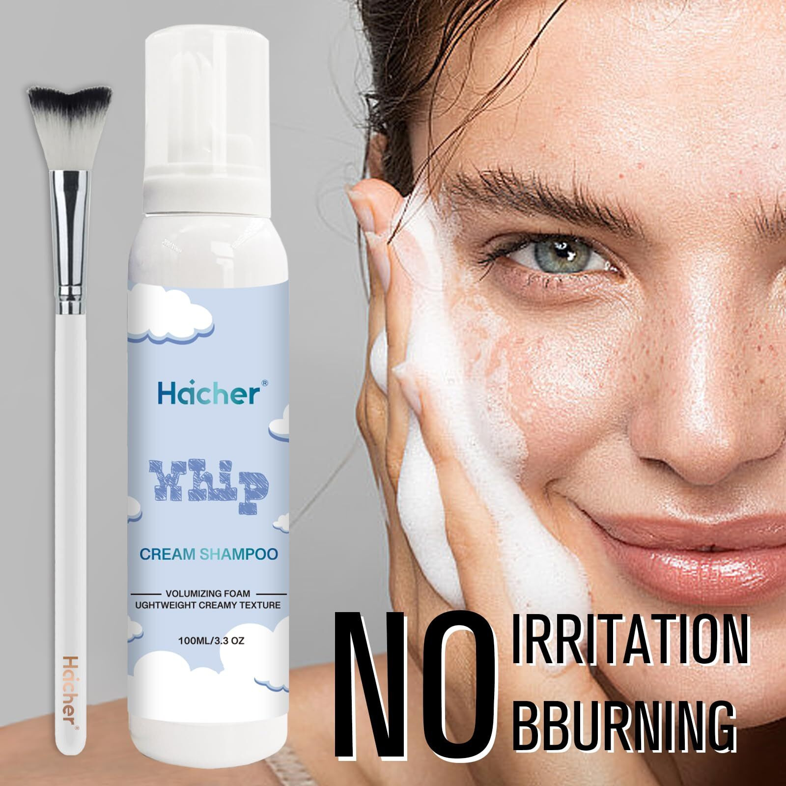 Haicher Whipped Lash Shampoo, Eyelash Extension Cleanser + Brush, 100Ml Lash Shampoo Kit, Lash Supplies For Salon & Home Use