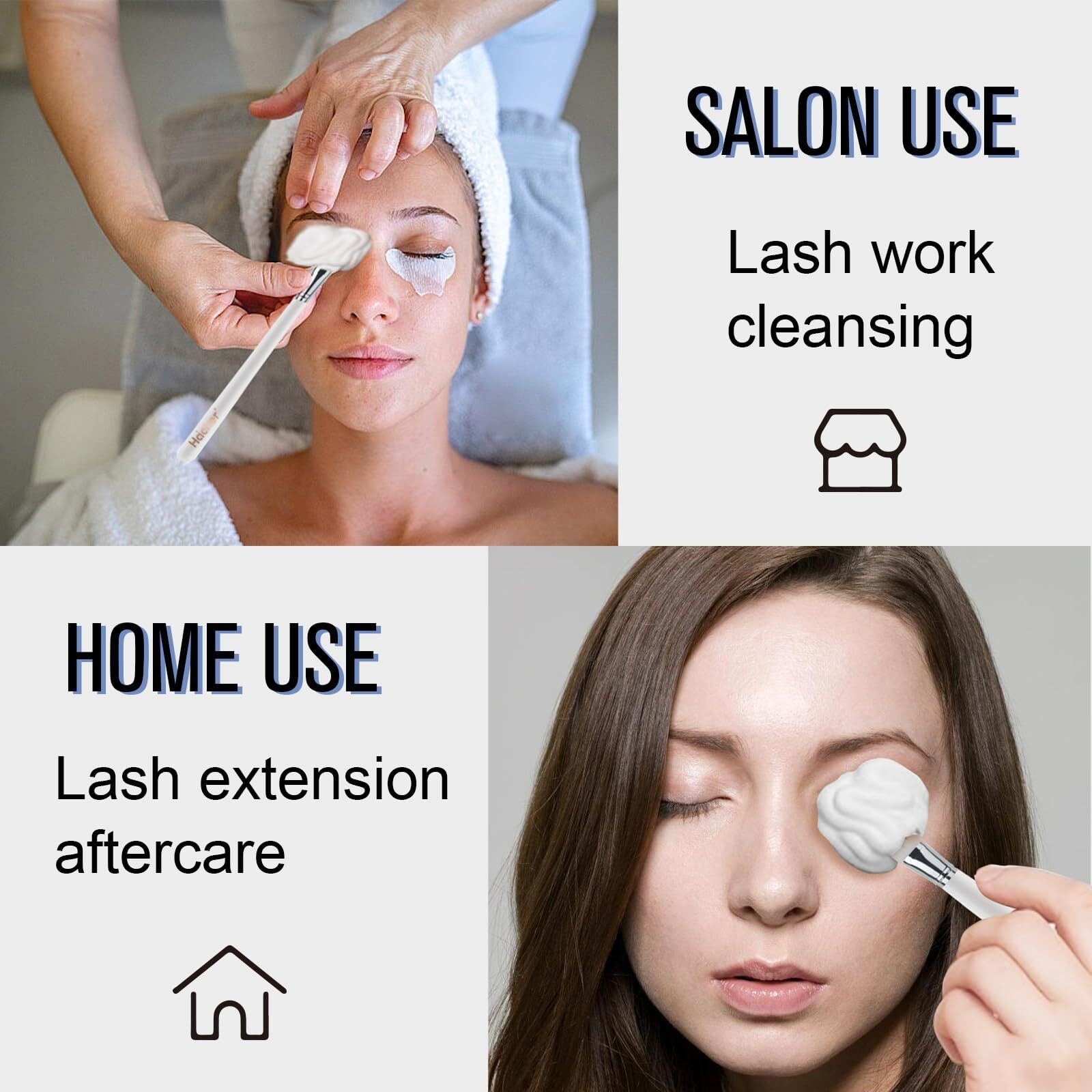 Haicher Whipped Lash Shampoo, Eyelash Extension Cleanser + Brush, 100Ml Lash Shampoo Kit, Lash Supplies For Salon & Home Use