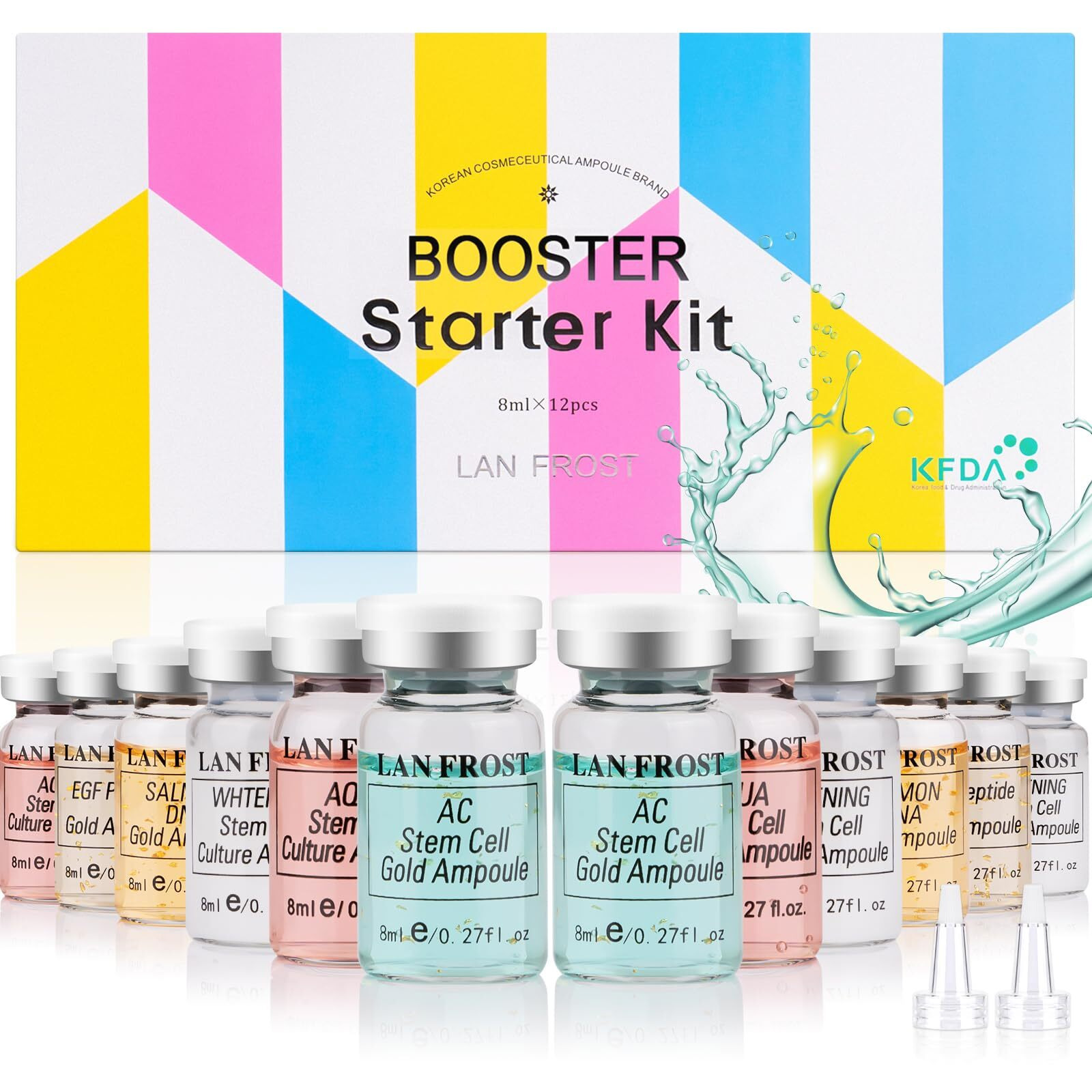 Bb Facial Glow Starter Kit Serum Hyaluronic Acid Essence Skin Care Set 0.27Oz 12 Vials, Skin Care Serum For Face Bb Radiance Facial Kit