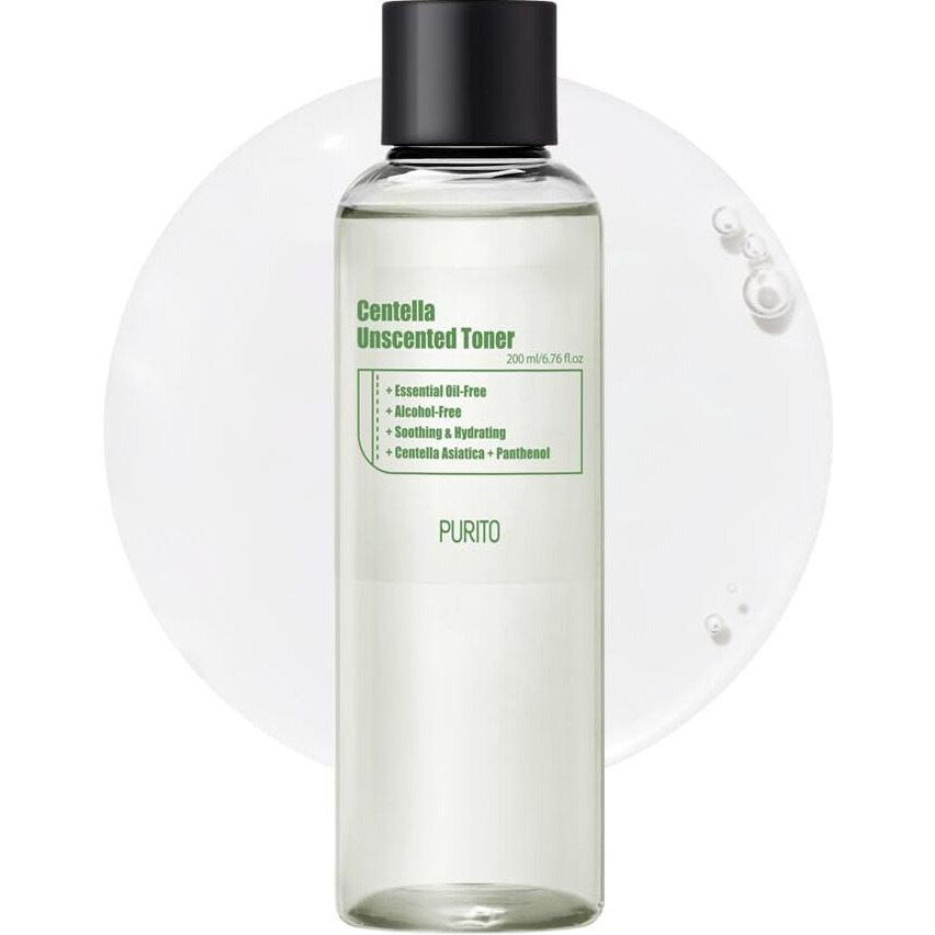 Purito Centella Unscented Toner, 200Ml 6.76 Fl.Oz, Korean Centella, For Sensitive Skin, Soothing, Facial Toner For Face, K-Beauty, Korean Skin Care