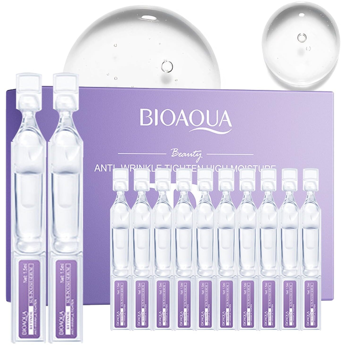 Retinol Serum For Face With Hyaluronic Acid - 1.5Ml X 30Pcs, Hydrating Facial Serum, Smoother Skin, Anti-Aging - Travel Size Skincare, Single-Use Vials Skincare(1.52 Fl Oz (Pack Of 1))