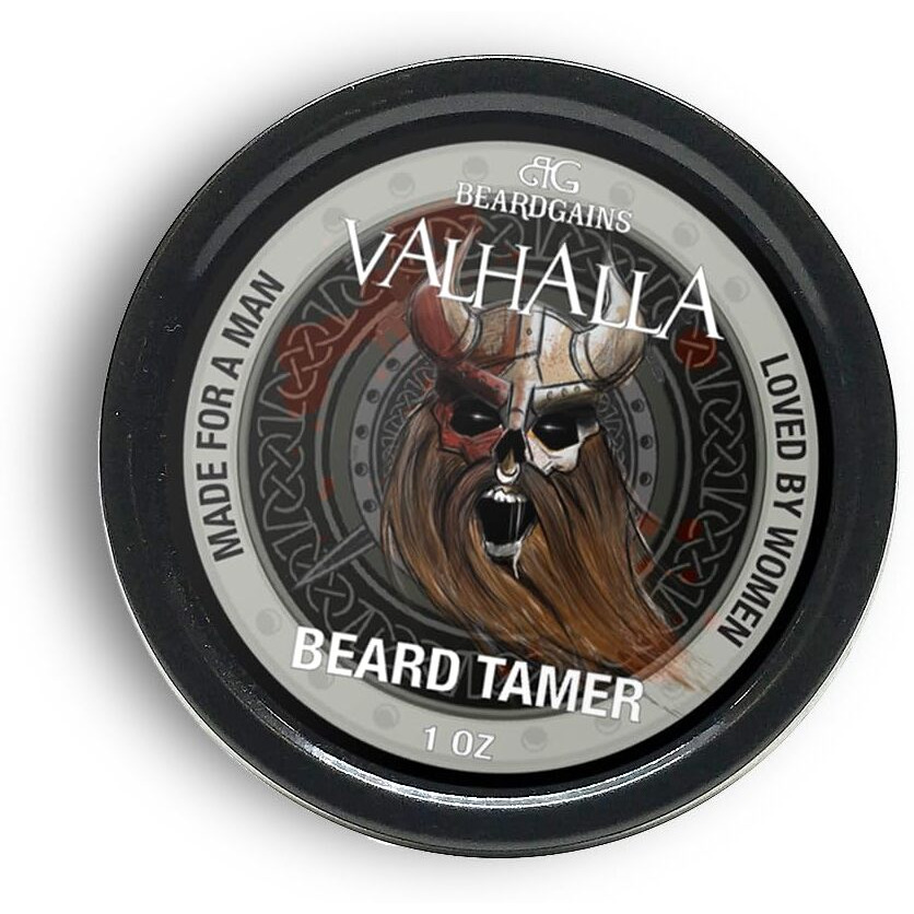 Beard Gains Organic Beard Tamer Tinted Wax Shape, Style & Groom Facial Hair With Natural Hold. Easy Wash-Out, All-Day Control. For All Beard Types (Valhalla White)