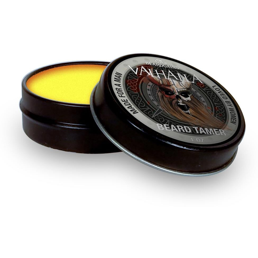 Beard Gains Organic Beard Tamer Tinted Wax Shape, Style & Groom Facial Hair With Natural Hold. Easy Wash-Out, All-Day Control. For All Beard Types (Valhalla White)