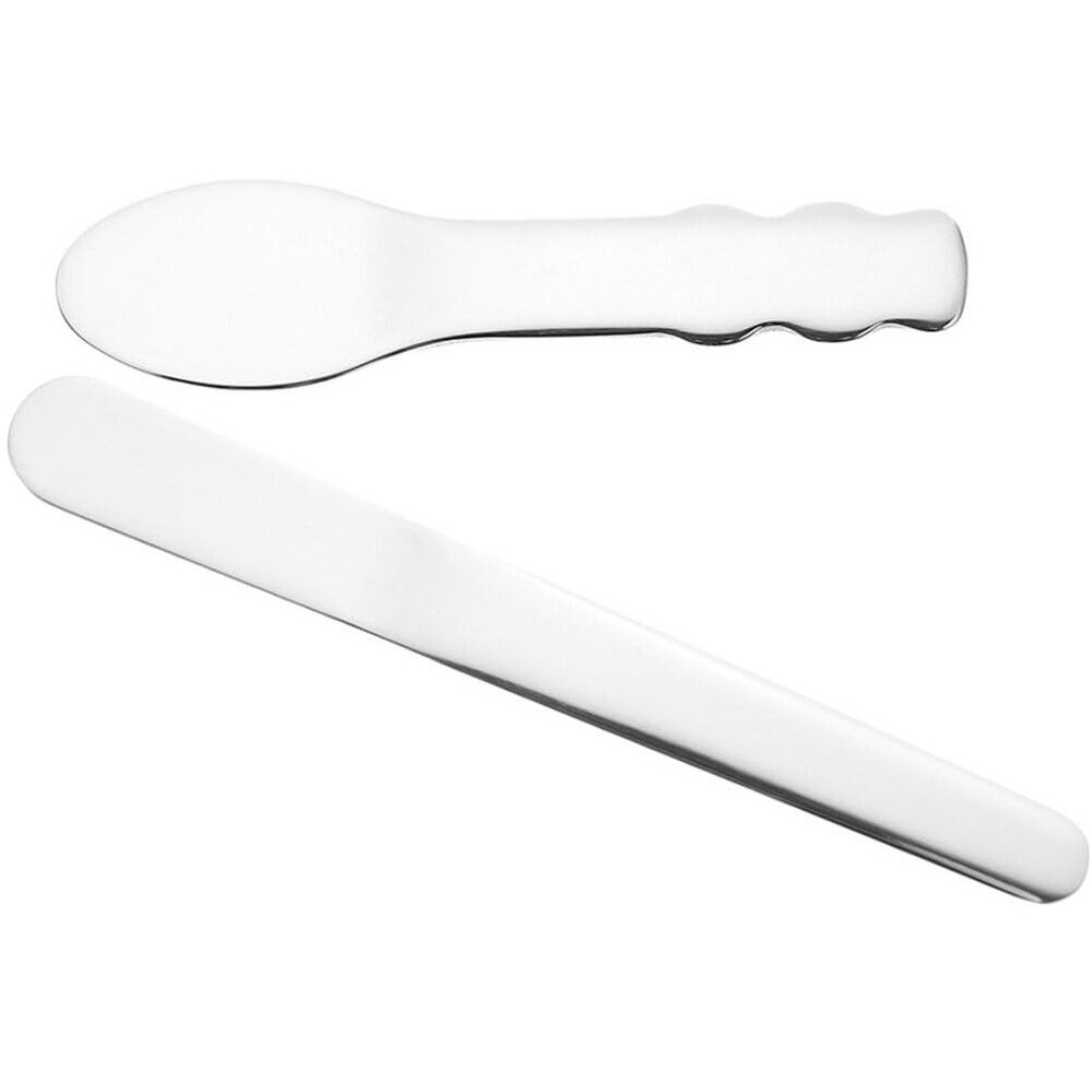 Healifty Mini Metal Cosmetic Spatula, 2Pcs Skincare Spatulas, Mini Cosmetic Spoon, Reusable Facial Applicator Cosmetic Spatula For Cream, Lotions, Moisturizers