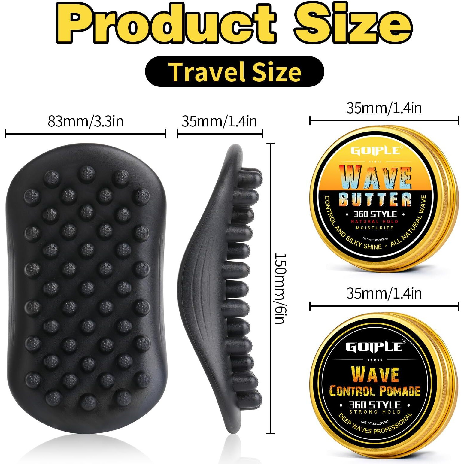 Wave Pomade Hair Twist Sponge Brush Twist Styler For Black Men, Washable Afro Curl Sponge Racket For Barbers & Daily Use, Ideal For Curly, Rubber Large Tooth Brush Hair Pomade Styling Set